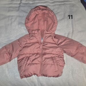 Pink Hooded Puffer Jacket